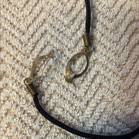 Black Geometric Pendant Necklace - Picture 3 of 3